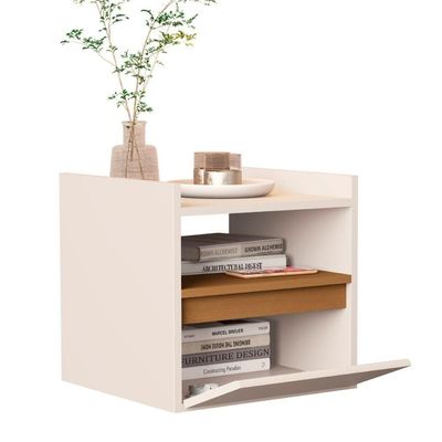 Mesa Cabeceira Suspensa Giardini Off White Nature