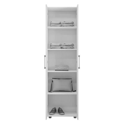 Armário Multiuso Organizador 2 Portas Sabrina 60cm Amêndoa/Branco