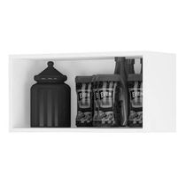 Armário Aéreo Para Geladeira 1 Porta 60cm Amêndoa/Preto