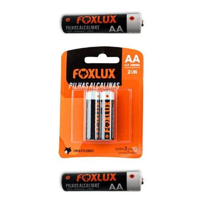 Kit 4 Pilha Alcalina Pequena Aa Foxlux