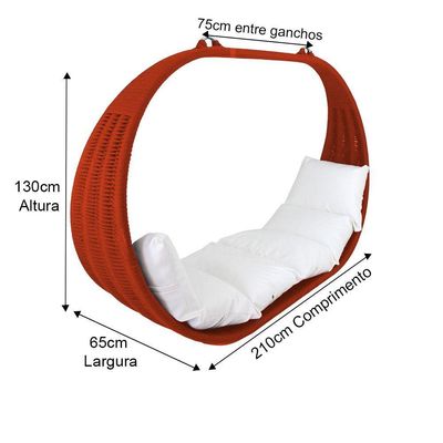 Big Balanço Suspenso Corda Náutica Tailândia Trama Original Terra Cota