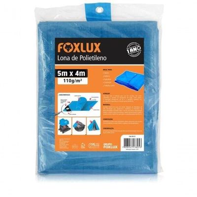 Lona De Polietileno Impermeável – Azul – 5m X 4m – Foxlux