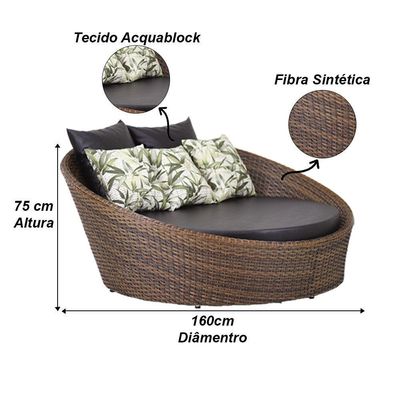 2 Espreguiçadeiras Mesa Roma Chaise Cadeira Emily Ombrelone Argila