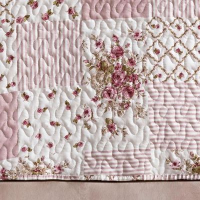 Colcha Estampada Dupla Face Bouti Queen 03 Peças - Rosa Matura