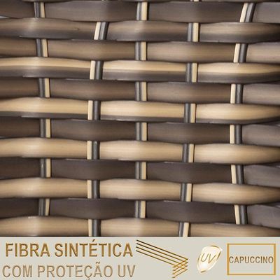 2 Espreguiçadeiras Catar E Mesa Para Piscina Jardim Varanda Cappuccino