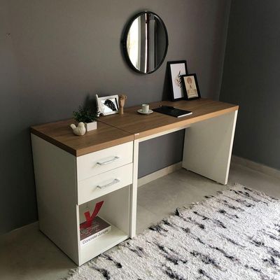 Mesa Escrivaninha Para Escritório Loke Olmo/branco