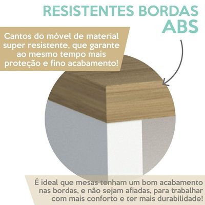 Mesa Escrivaninha Para Escritório Loke Olmo/branco