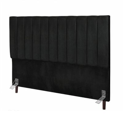 Cabeceira Cama Casal Queen Size 160 Cm Lídia Veludo E Frame preto