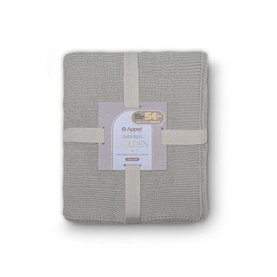 Manta Decorativa Para Sofá Tricot Golden 1,20m X 1,50m 100% Algodão Prata