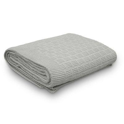 Manta Decorativa Para Sofá Tricot Golden 1,20m X 1,50m 100% Algodão Prata