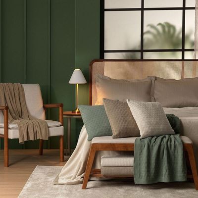 Manta Decorativa Para Sofá Tricot Golden 1,20m X 1,50m 100% Algodão Rosa Místico