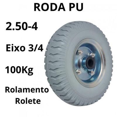 Rodízio Giratório Roda 250-4 Pu 8 Polegadas Carga 100kg