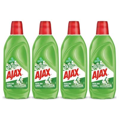 Kit 4 Limpador Ajax Festa Das Flores Flores Do Campo 500ml