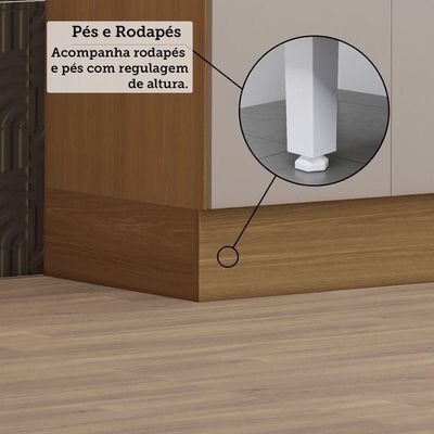 Balcão De Cozinha Pia 120cm 2 Pts E 3 Gav S/ Tampo Elegance Freijó/cinammon