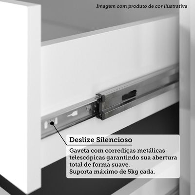 Balcão De Cozinha Pia 120cm 2 Pts E 3 Gav S/ Tampo Elegance Freijó/cinammon