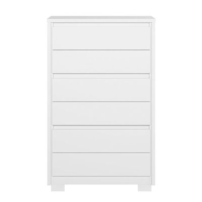 Cômoda Unno 79cm 6 Gavetas Com Pés Plástico Branco