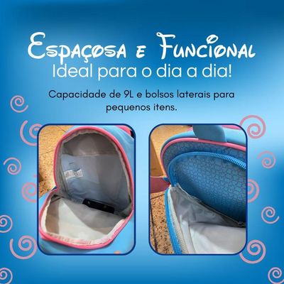 Mochila Infantil Com Rodinhas Stitch Tsum 3d Escolar