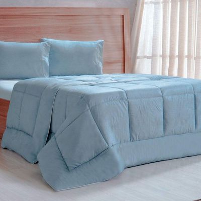 Edredom Prime Queen 3d Embossed 220x240cm Bruma Azul