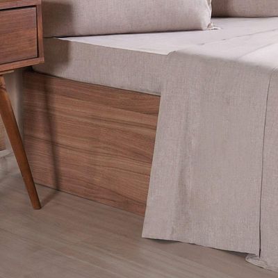 Jogo De Cama Solteiro 3 Pçs Line Stile 100% Poliéster 88x188x30cm Linho