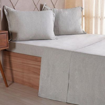 Jogo De Cama Queen 4 Pçs Line Stile 100% Poliéster 158x198x35cm Verde Alfafa