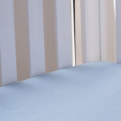 Lençol De Berço Com Elástico Malha 100% Algodão 125g-m² 70x130x15cm Azul