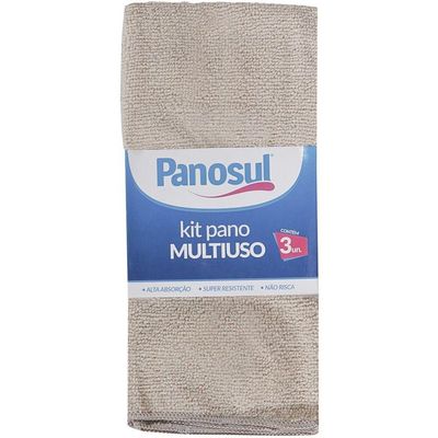 Kit 3 Panos Microfibra Multiuso 50x70cm