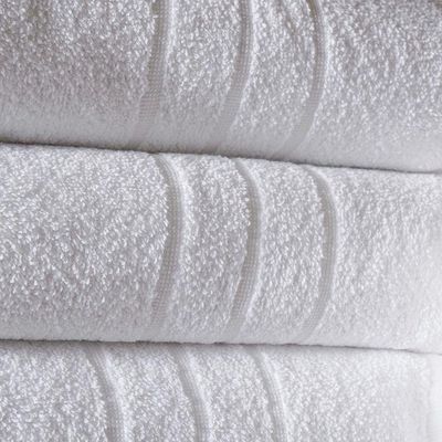 Kit Toalha Hotelaria Banho Rosto E Piso 380g-m² Algodão Branco