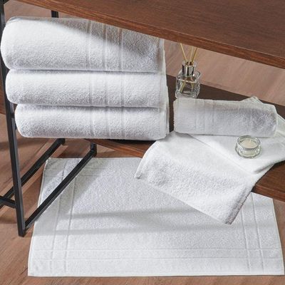 Kit Toalha Hotelaria Banho Rosto E Piso 380g-m² Algodão Branco