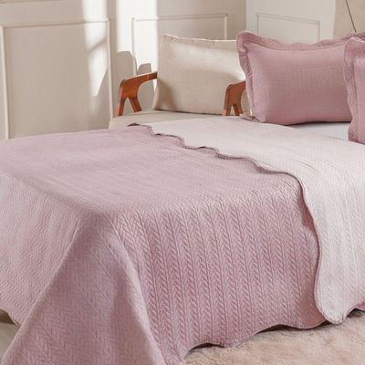 Kit Cobre Leito Casal Ultra Lisse Lisa New 210x230cm Mauve