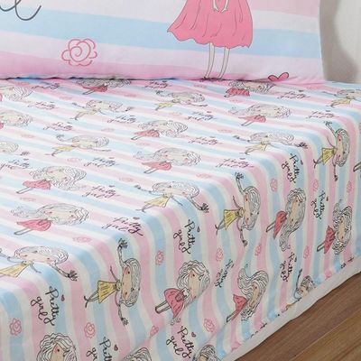 Jogo De Cama Kids Solteiro 2 Pçs Microfibra 88x188x30cm Pretty Girl