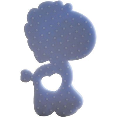 Mordedor Girafa Funny Para Bebê De Silicone 7,03x6,55x0,83cm Azul