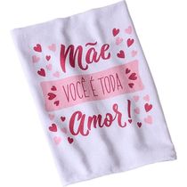 Kit 6 Pano De Copa Sarja Amor De Mãe 220g-m² 100% Algodão 45x75cm Branco