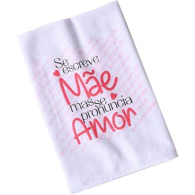 Kit 6 Pano De Copa Sarja Amor De Mãe 220g-m² 100% Algodão 45x75cm Branco