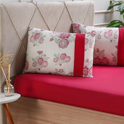Jogo De Cama Solteiro Malha 2 Pçs Bella Cama New 88x188cm Vermelho