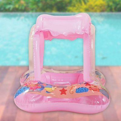 Boia Infantil Com Protetor Solar Para Criança 65x65cm Rosa