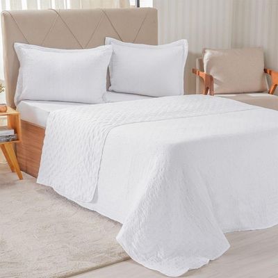 Kit Colcha Casal Santorini New 220x240cm Branco