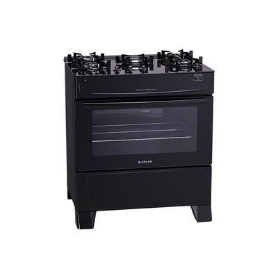 Fogão De Piso Atlas 5 Bocas Monaco Top Glass Mesa De Vidro Preto Bivolt