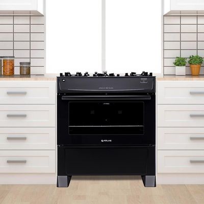Fogão De Piso Atlas 5 Bocas Monaco Top Glass Mesa De Vidro Preto Bivolt