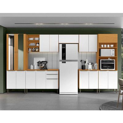 Cozinha Modulada Luana Composição 1 Cinamomo Branco - Aramóveis