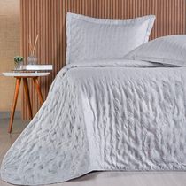 Kit Colcha Casal Sensatti 3d Embossed 220x240cm Cinza Fog