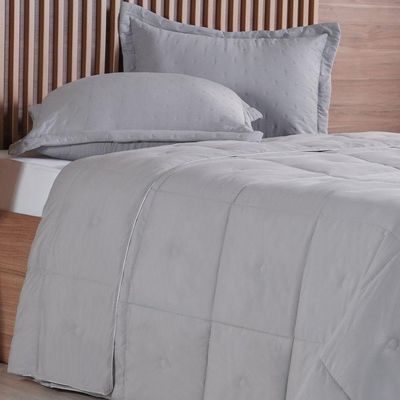 Edredom Casal Toque De Plumas 260 Fios New 180x220cm Platina