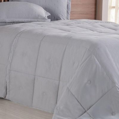 Edredom Casal Toque De Plumas 260 Fios New 180x220cm Platina