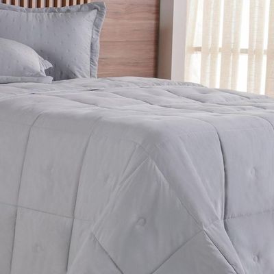 Edredom Casal Toque De Plumas 260 Fios New 180x220cm Platina