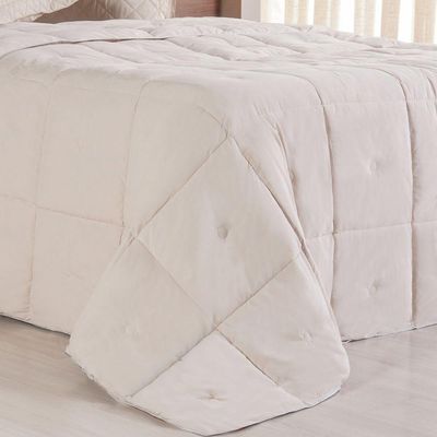 Edredom Casal Toque De Plumas 260 Fios New 180x220cm Amendoa