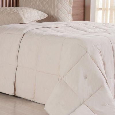 Edredom Casal Toque De Plumas 260 Fios New 180x220cm Amendoa
