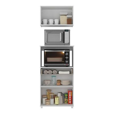 Kit Armário De Cozinha 62,5cm Com Balcão Para Forno/micro-ondas Multimóveis Mp2281 Branco