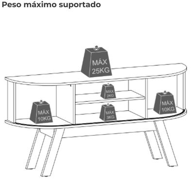 Rack Bancada 55 Pol 136 Cm Atlanta Madetec Cumaru Opala