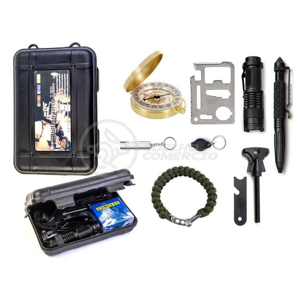 Kit De Sobrevivência Brillante Torcia Led Para Atividades Camping Selva Escoteiro Acampar Tz-1