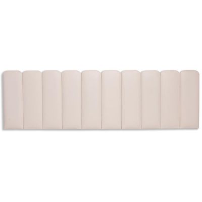 Cabeceira King Kit 10 Placas Modelo Arredondada - Courino Marfim / Off White