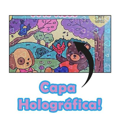 Kit 2 Livros De Colorir Comfy Capa Holográfica Verde E Rosa